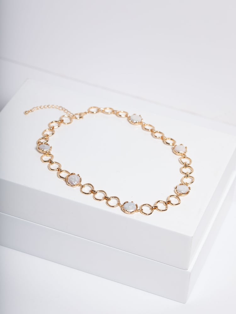 Jon Richard Gold Tone Baroque Pearl Polished Chain Necklace - Image 2 of 3