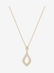 Jon Richard Gold Tone Cubic Zirconia Open Pear Pendant Necklace - Image 2 of 4