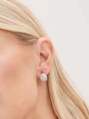 Jon Richard Silver Tone Cubic Zirconia Dome Earrings - Image 2 of 3