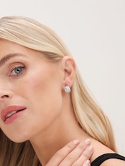 Jon Richard Silver Tone Cubic Zirconia Dome Earrings - Image 3 of 3