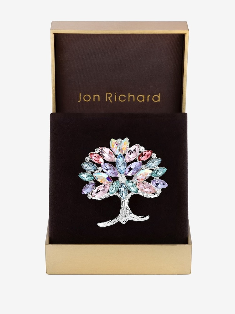 Jon Richard Silver Multi Coloured Tree Of Life Brooch Gift Boxes - Image 1 of 4