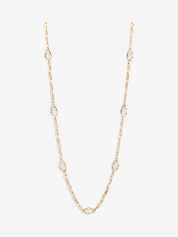 Jon Richard Gold Tone Chain Shell Station Necklace - Image 1 of 3