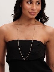 Jon Richard Gold Tone Chain Shell Station Necklace - Image 3 of 3