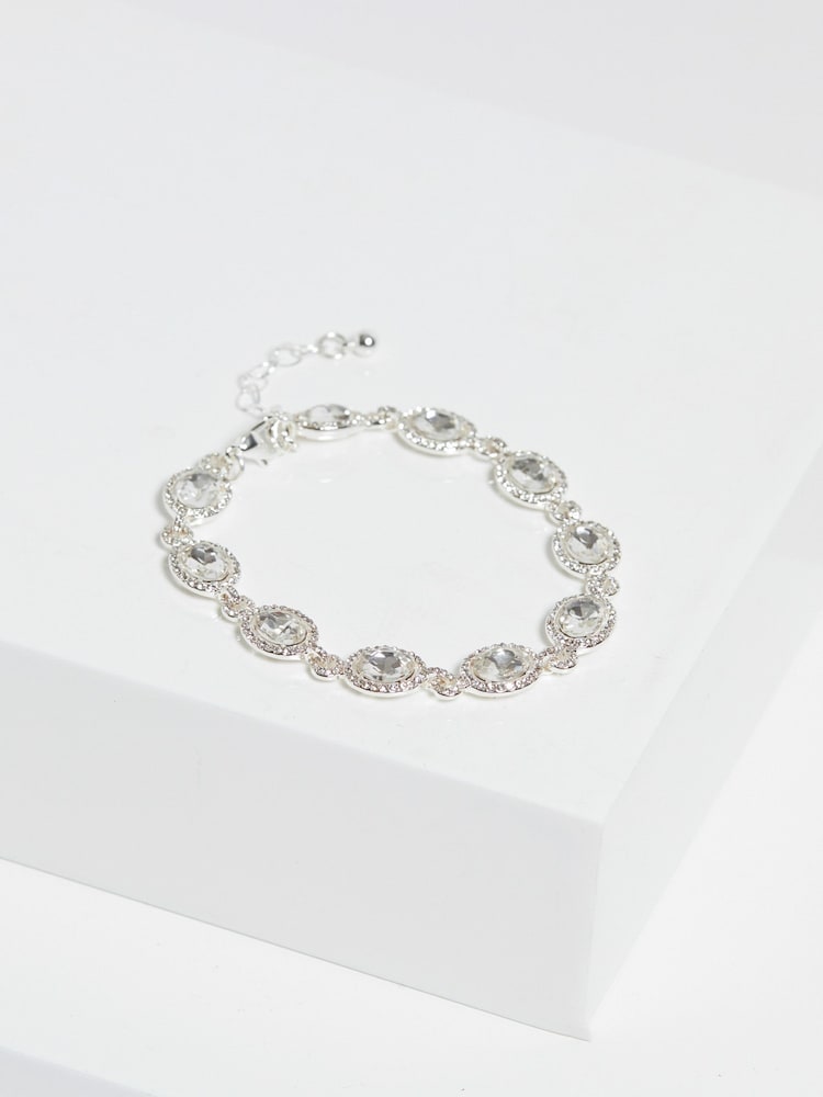 Jon Richard Silver Tone Crystal Halo Bracelet - Image 2 of 2