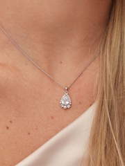 Jon Richard Silver Tone Cubic Zirconia Pear Drop Pearl Set - Image 3 of 5