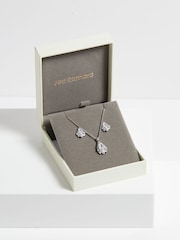 Jon Richard Silver Tone Cubic Zirconia Pear Drop Pearl Set - Image 5 of 5