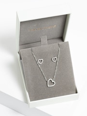 Jon Richard Silver Tone Cubic Zirconia Open Heart Set - Image 3 of 4