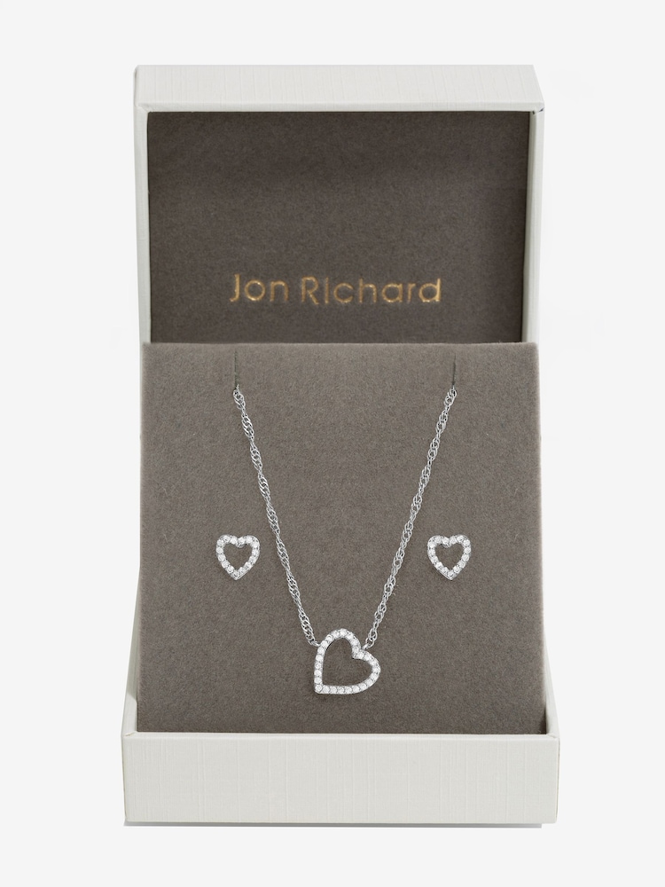 Jon Richard Silver Tone Cubic Zirconia Open Heart Set - Image 4 of 4