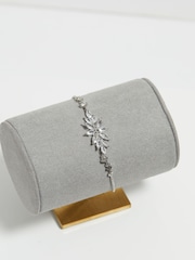 Jon Richard Silver Tone Cubic Zirconia Floral Toggle Bracelet - Image 2 of 3
