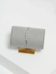 Jon Richard Silver Tone Cubic Zirconia Floral Toggle Bracelet - Image 3 of 3