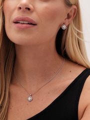 Jon Richard Silver Tone Cubic Zirconia Clover Set - Image 3 of 4