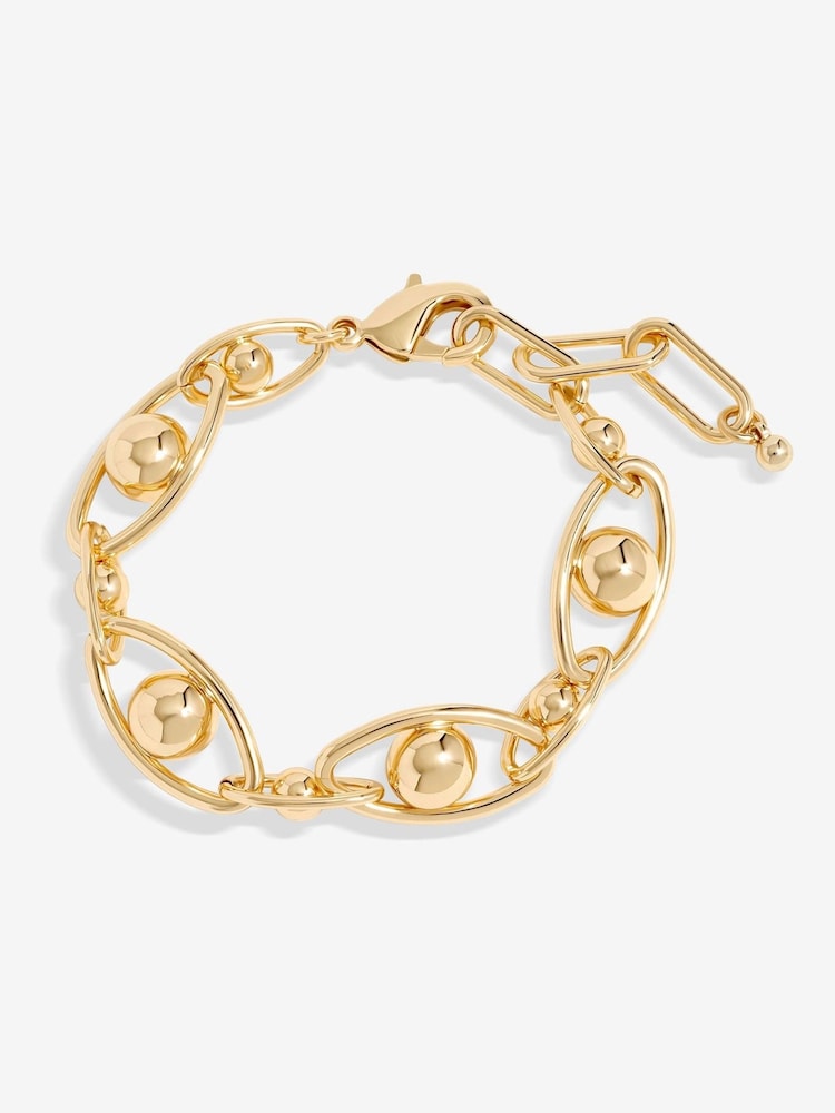 Jon Richard Gold Tone Polished Orb Chain Bracelet - Image 1 of 3
