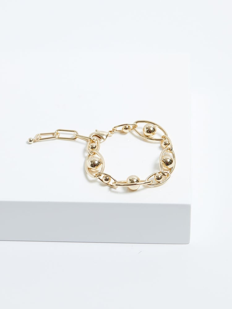 Jon Richard Gold Tone Polished Orb Chain Bracelet - Image 2 of 4 Jon Richard Gold Tone Polished Orb Chain Bracelet - Image 2 of 4