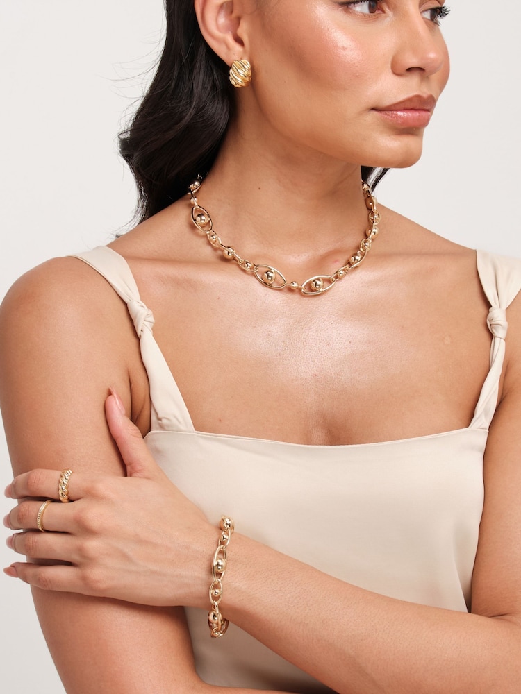 Jon Richard Gold Tone Polished Orb Chain Bracelet - Image 4 of 4