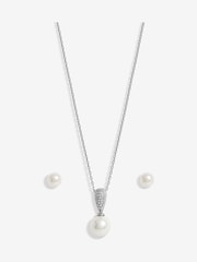 Jon Richard Silver Tone Cubic Zirconia Pearl Set - Image 2 of 3