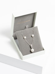 Jon Richard Silver Tone Cubic Zirconia Pearl Set - Image 3 of 3