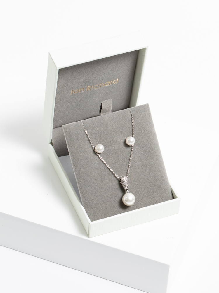 Jon Richard Silver Tone Cubic Zirconia Pearl Set - Image 3 of 3