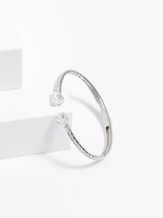 Jon Richard Silver Tone Cubic Zirconia Peardrop Open Hinge Bangle - Image 3 of 3