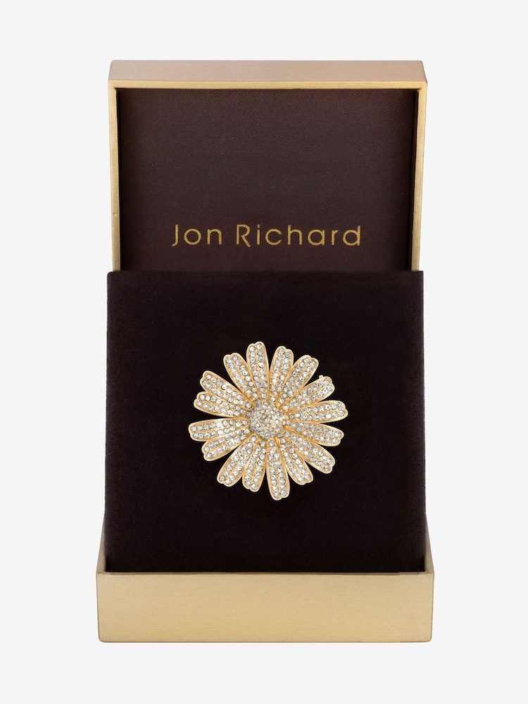 Jon Richard Gold Crystal Flower Brooch Gift Boxes - Image 1 of 4