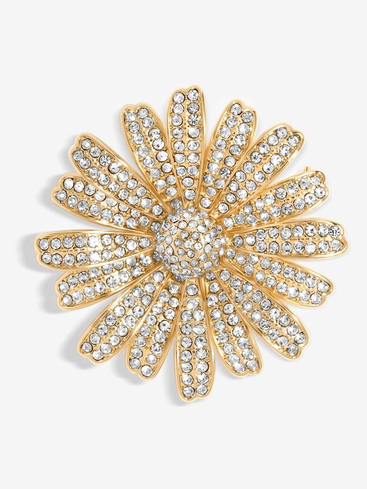 Jon Richard Gold Crystal Flower Brooch Gift Boxes - Image 2 of 4
