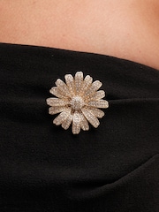 Jon Richard Gold Crystal Flower Brooch Gift Boxes - Image 3 of 4