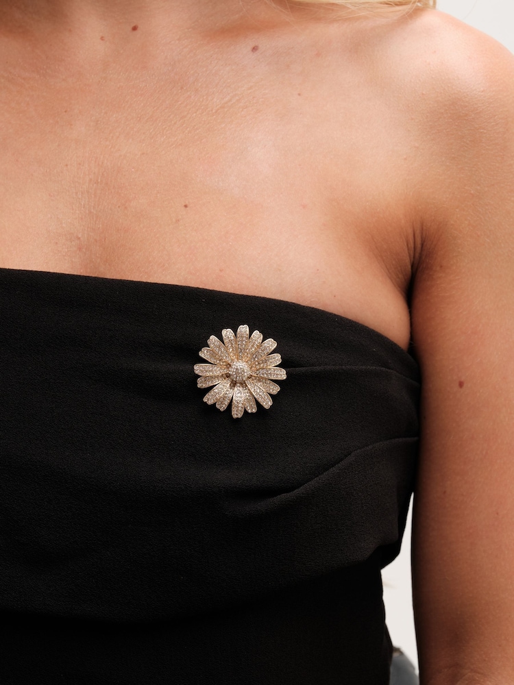 Jon Richard Gold Crystal Flower Brooch Gift Boxes - Image 4 of 4