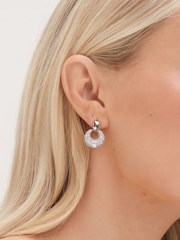 Jon Richard Silver Tone Polished Micro Pave Door Knocker Earrings - Image 2 of 3