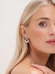 Jon Richard Silver Tone Polished Micro Pave Door Knocker Earrings - Image 3 of 3