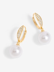 Jon Richard Gold Tone Cubic Zirconia Hoop Earrings - Image 1 of 3