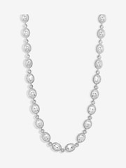 Jon Richard Silver Tone Crystal Halo Necklace - Image 1 of 1