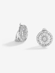 Jon Richard Silver Tone Cubic Zirconia Baguette Stud Clip Earrings - Image 1 of 3