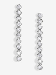 Jon Richard Silver Tone Cubic Zirconia Tennis Earrings - Image 1 of 3