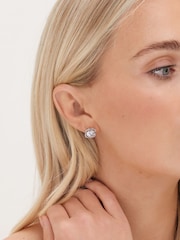 Jon Richard Silver Tone Cubic Zirconia Tennis Earrings - Image 2 of 3