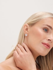 Jon Richard Silver Tone Cubic Zirconia Tennis Earrings - Image 3 of 3