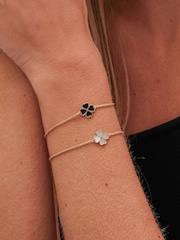 Jon Richard Gold Tone Jet Enamel Heart Clover Toggle Bracelet - Image 2 of 3
