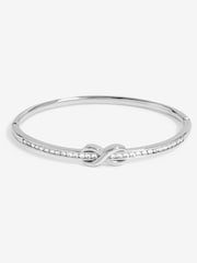 Jon Richard Silver Tone Cubic Zirconia Infinity Bangle - Image 1 of 3
