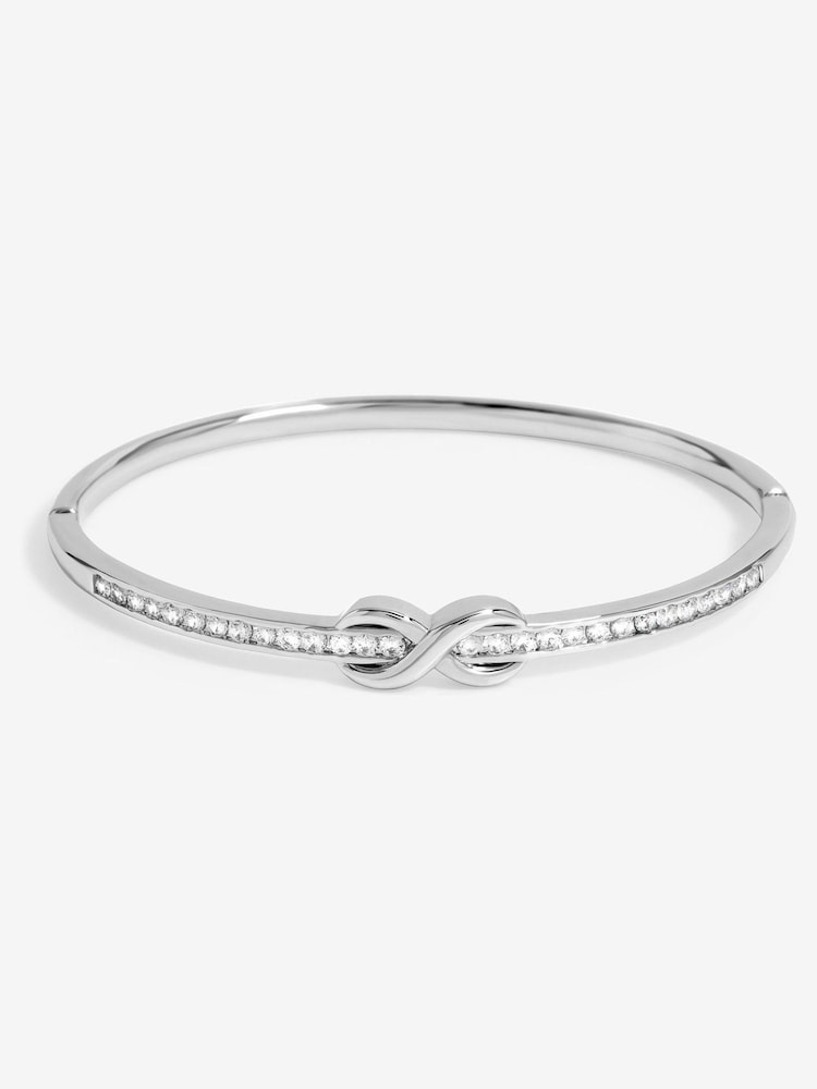 Jon Richard Silver Tone Cubic Zirconia Infinity Bangle - Image 1 of 3