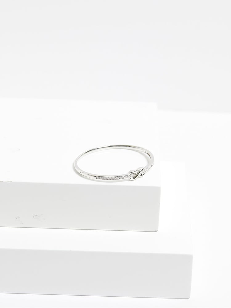 Jon Richard Silver Tone Cubic Zirconia Infinity Bangle - Image 3 of 3