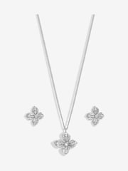 Jon Richard Silver Tone Cubic Zirconia Floral Print Set - Image 2 of 3