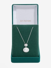 Jon Richard Silver Tone Cubic Zirconia Micro Pave Oval Gift Boxed Pendant - Image 1 of 3