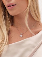 Jon Richard Silver Tone Cubic Zirconia Micro Pave Oval Gift Boxed Pendant - Image 2 of 3