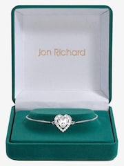 Jon Richard Silver Tone Cubic Zirconia Heart Toggle Gift Boxed Bracelet - Image 1 of 4