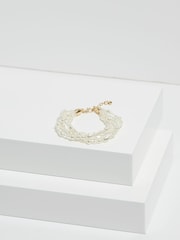 Jon Richard Gold Tone Semi Precious Multi Row Twisted Bracelet - Image 2 of 3