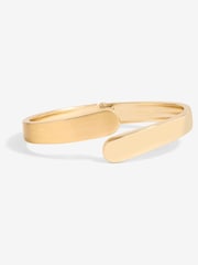 Jon Richard Gold Tone Polished Satin Open Hinge Bangle - Image 1 of 3