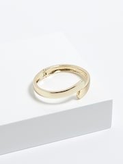Jon Richard Gold Tone Polished Satin Open Hinge Bangle - Image 2 of 3