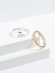 Jon Richard Gold Tone Polished Satin Open Hinge Bangle - Image 3 of 3