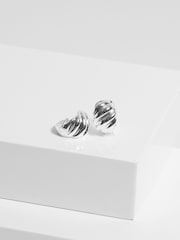 Jon Richard Silver Tone Large Ridge Hoops Earrings - Image 2 of 3