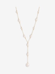 Jon Richard Gold Tone Semi Precious Pearl Y Necklace - Image 1 of 3