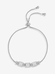 Jon Richard Silver Tone Pave Charm Toggle Bracelet - Image 1 of 3