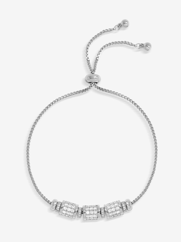 Jon Richard Silver Tone Pave Charm Toggle Bracelet - Image 1 of 3